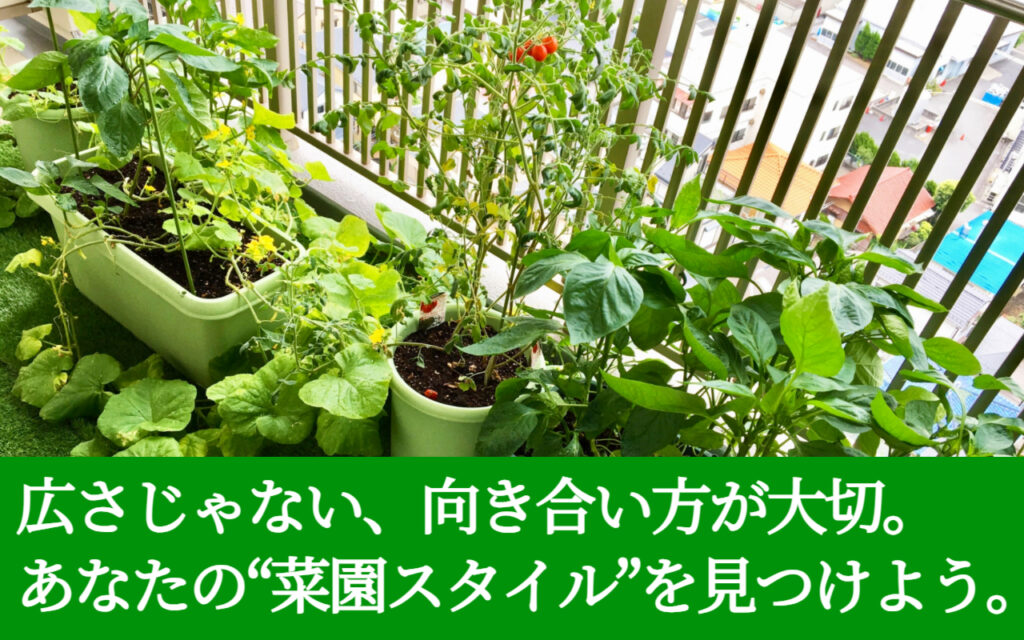 広さじゃない、向き合い方が大切。あなたの“菜園スタイル”を見つけよう。