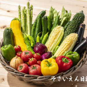 夏野菜の籠盛り