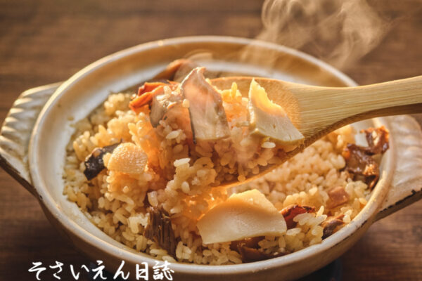 春の収穫 炊き込みご飯