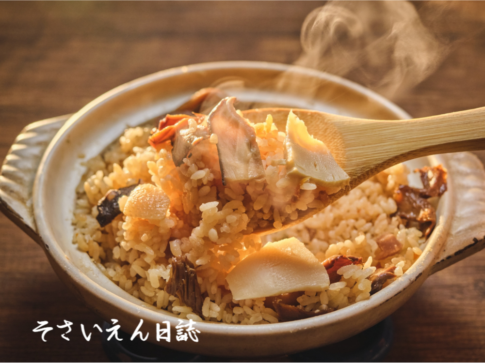春の収穫 炊き込みご飯