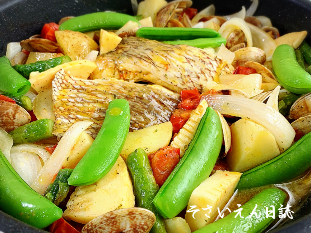 色で味わう春 春野菜と鯛