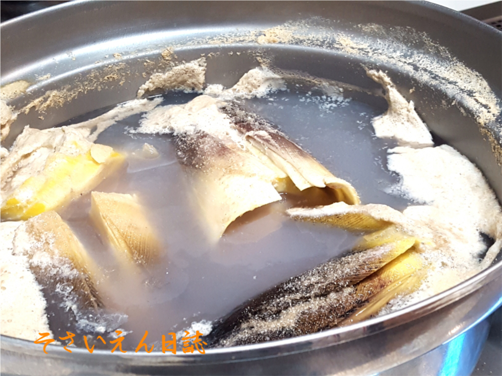 春の収穫 タケノコの灰汁抜き