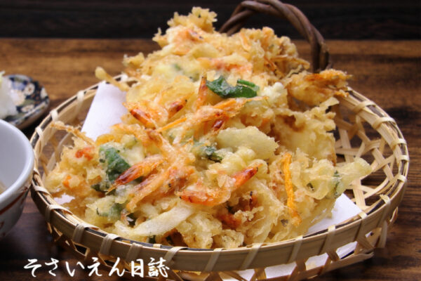 春かき揚げ、桜えび