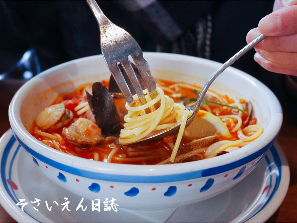 トマトスープパスタ