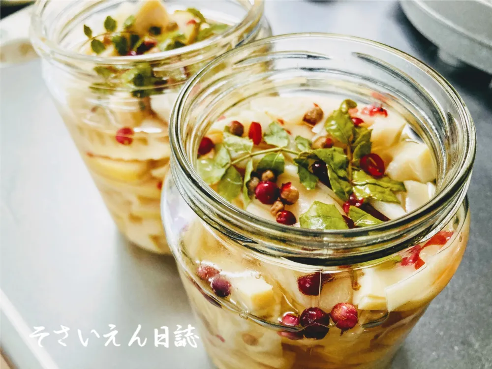 春野菜ピクルス 間引き菜活用