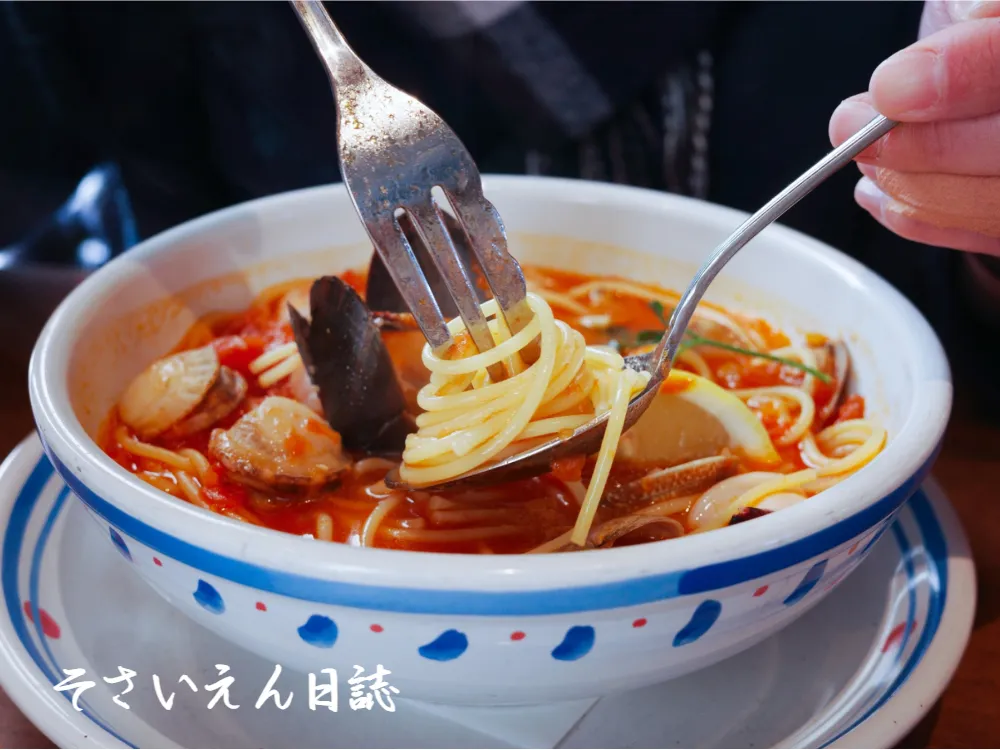 トマトスープパスタ